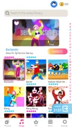 Bailando on the Just Dance Now menu (phone)