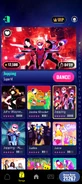 Jopping on the Just Dance Now menu (2024 update, phone)