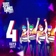 The Extreme Crew coaches appearing on the 4 days left banner by Just Dance Danmark on Instagram