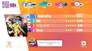 Just Dance Now scoring screen (2017 update)