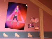 Posters of Take On Me, and Only Girl (In The World), and the backgrounds of California Gurls and What You Waiting For?