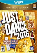 The cover for the gold edition. Exclusive to the Wii U, PS4, and Xbox One this version includes 3 months of Just Dance Unlimited