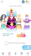 Just Dance Now coach selection screen (phone)