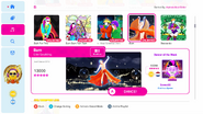 Burn on the Just Dance 2021 menu