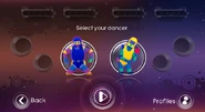 Just Dance 3 coach selection screen (Classic, Wii/PS3)