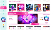 Heartbeat Song on the Just Dance 2020 menu