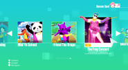 The Frog Concert on the Just Dance 2020 menu (Wii)