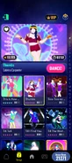 Thumbs on the Just Dance Now menu (2024 update, phone)