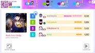 Tela de Pontuação do Just Dance Now