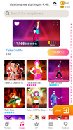 Take On Me on the Just Dance Now menu (2020 update, phone)