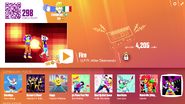 Fire on the Just Dance Now menu (2017 update, computer)