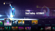 Good Feeling (Extreme Version) on the Just Dance 2016 menu