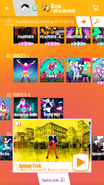 Uptown Funk on the Just Dance Now menu (2017 update, phone)