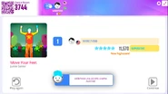 Just Dance Now scoring screen (2020 update)