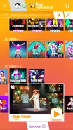 Super Trouper on the Just Dance Now menu (2017 update, phone)