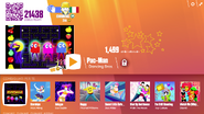 Pac-Man in the Just Dance Now menu