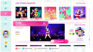 Thumbs on the Just Dance 2020 menu