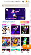 Blurred Lines (Extreme Version) on the Just Dance Now menu (2020 update, phone)