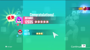 Just Dance 2020 scoring screen (Wii)