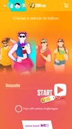 Just Dance Now coach selection screen (2017 update, phone)