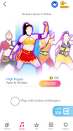 Just Dance Now coach selection screen (phone)