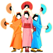Cover das dançarinas da versão Geisha