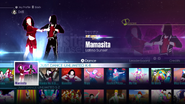 Mamasita on the Just Dance 2016 menu