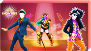 The coach on the icon for the Just Dance Now playlist "Own The Stage!" (along with A Little Party Never Killed Nobody (All We Got) and P2 of I Am the Best)