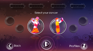 Just Dance 3 coach selection screen (Wii/PS3)