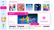 Temperature on the Just Dance 2021 menu