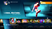 Flashdance... What A Feeling on the Just Dance Unlimited menu (2018)