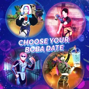 O dançarino (junto com o P1 da Versão Clássica e Boombayah P1 e P2) em uma imagem celebrando o dia internacional do Boba[2]