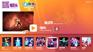 Lights on the Just Dance Now menu (2017 update, computer)