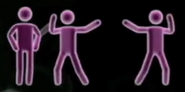 Beta pictograms 8, 9 and 10 (in 9 and 10, the arms are more stretched out)