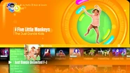 Five Little Monkeys on the Just Dance 2017 menu