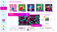 Mayores on the Just Dance 2019 menu