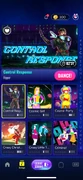 Control Response on the Just Dance Now menu (phone)