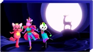 The coach on the fourth icon for the Just Dance Now playlist "Dancing in the Wild!" (along with Pinkfong and Panda)