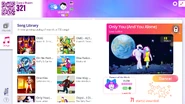 Only You (And You Alone) on the Just Dance Now menu (computer)
