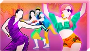 The coaches on the icon for on the icon for the Just Dance Now playlist "Latin Corner" (along with Havana and Calypso)