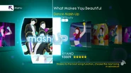 What Makes You Beautiful (Mashup) on the Just Dance 4 menu (Wii/PS3/Wii U)