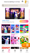 India Waale on the Just Dance Now menu (2020 update, phone)