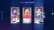 Tela de seleção de treinador do Just Dance 2023 Edition