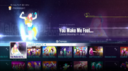 You Make Me Feel... on the Just Dance 2016 menu