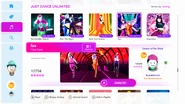 Sax on the Just Dance 2019 menu