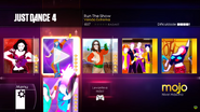 Extreme Version on the Just Dance 4 menu