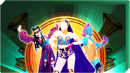 Si'Ha Nova on the icon for the Just Dance Now playlist "Winner Takes It All" (along with All The Stars and Genie)