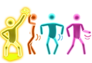 Dance Crew Gold Move pictogram (type 1) (4x4)