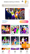 Get Busy on the Just Dance Now menu (phone)