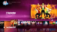 September on the Just Dance 2017 menu (8th-gen)